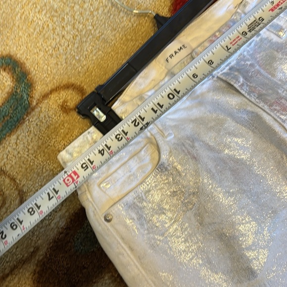 Frame Le Crop Metallic Stretch Mini Boot-Cut Crop Jeans - Picture 12 of 15